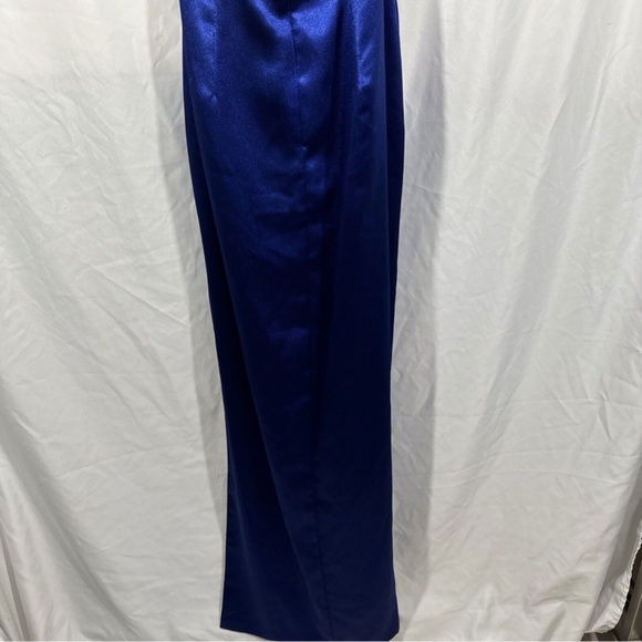 NEW Aidan by Aidan Mattox [ 6 ]‎ Satin Cowl Neck Gown in Royal Sapphire - Picture 15 of 16